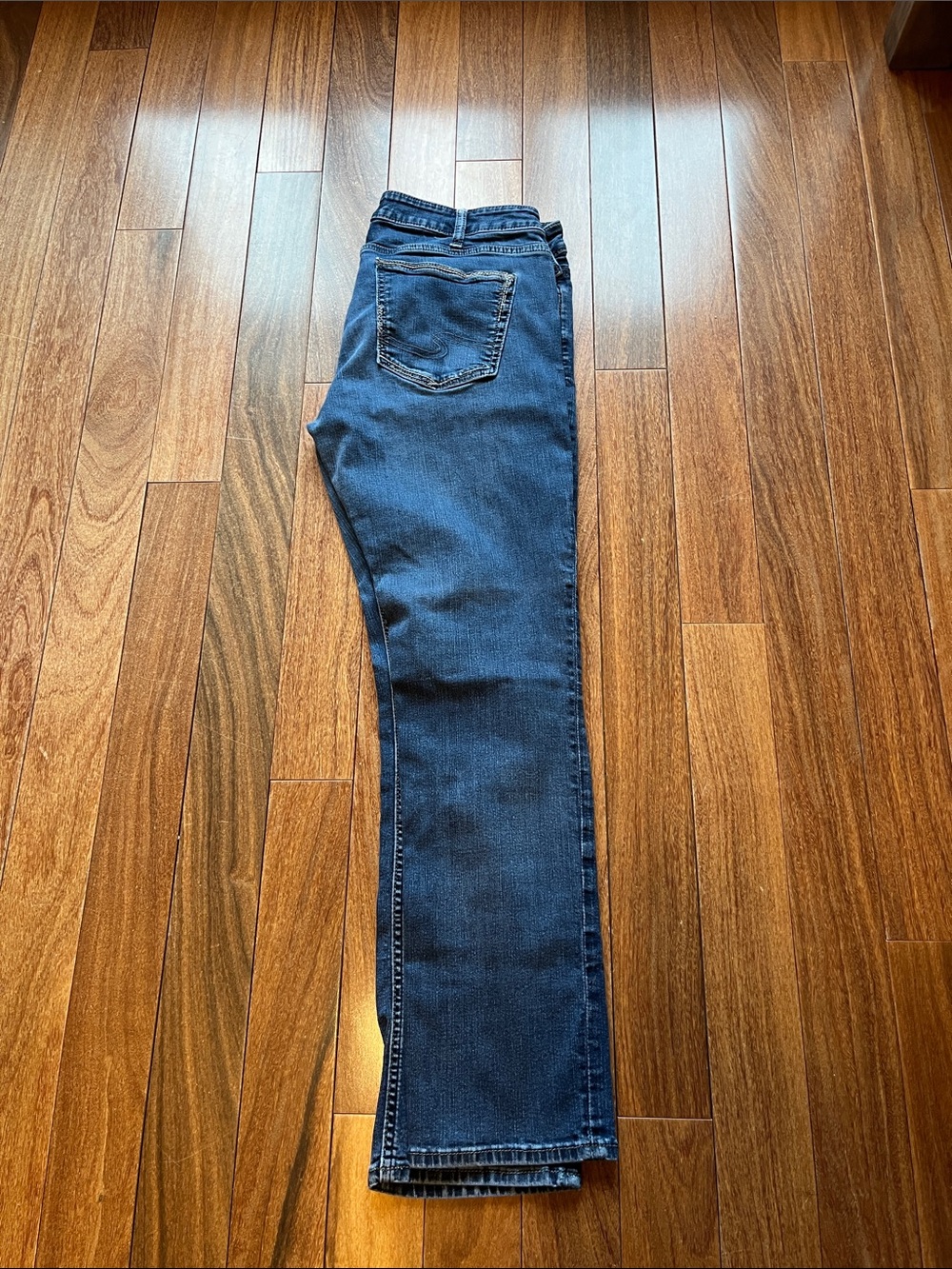 Silver Elyse Jeans Dark Blue Straight Leg Denim